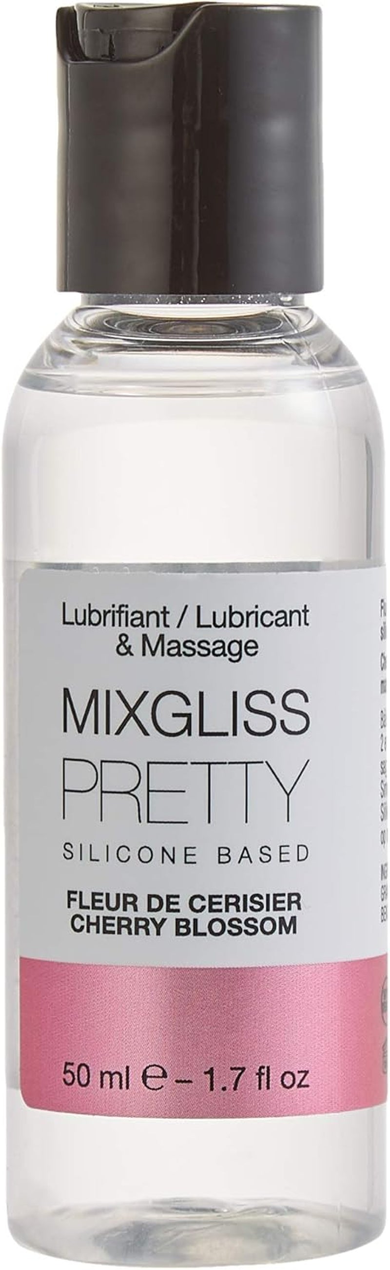 PRETTY, Ulei de masaj și lubrifiant premium 2 în 1 pe bază de silicon, floare de cireș, 50 ml