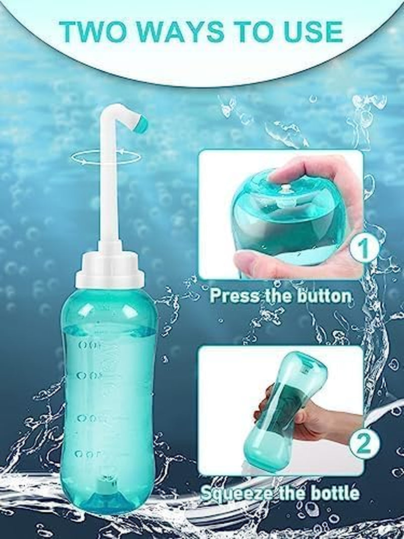 Podusche Portable Bidet 450 ml - Bidet Handbrause mit 2 Düsen für Vaginal Dusche, Klistier, Analdusche für Mann Frau, Travel Bidet Intimdusche für Reisen