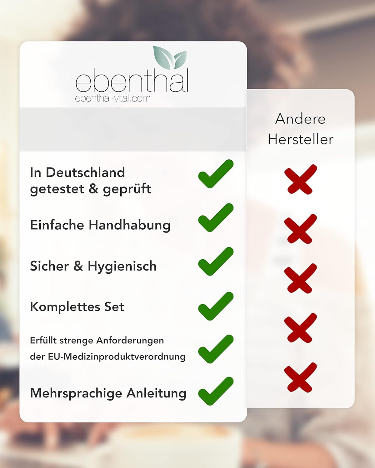 Clismă EBENTHAL-VITAL cu furtun de 2 m și recipient din oțel inoxidabil - Irigator fără BPA pentru curățarea colonului - Irigarea colonului și duș intim - Set de curățare a colonului 2 litri