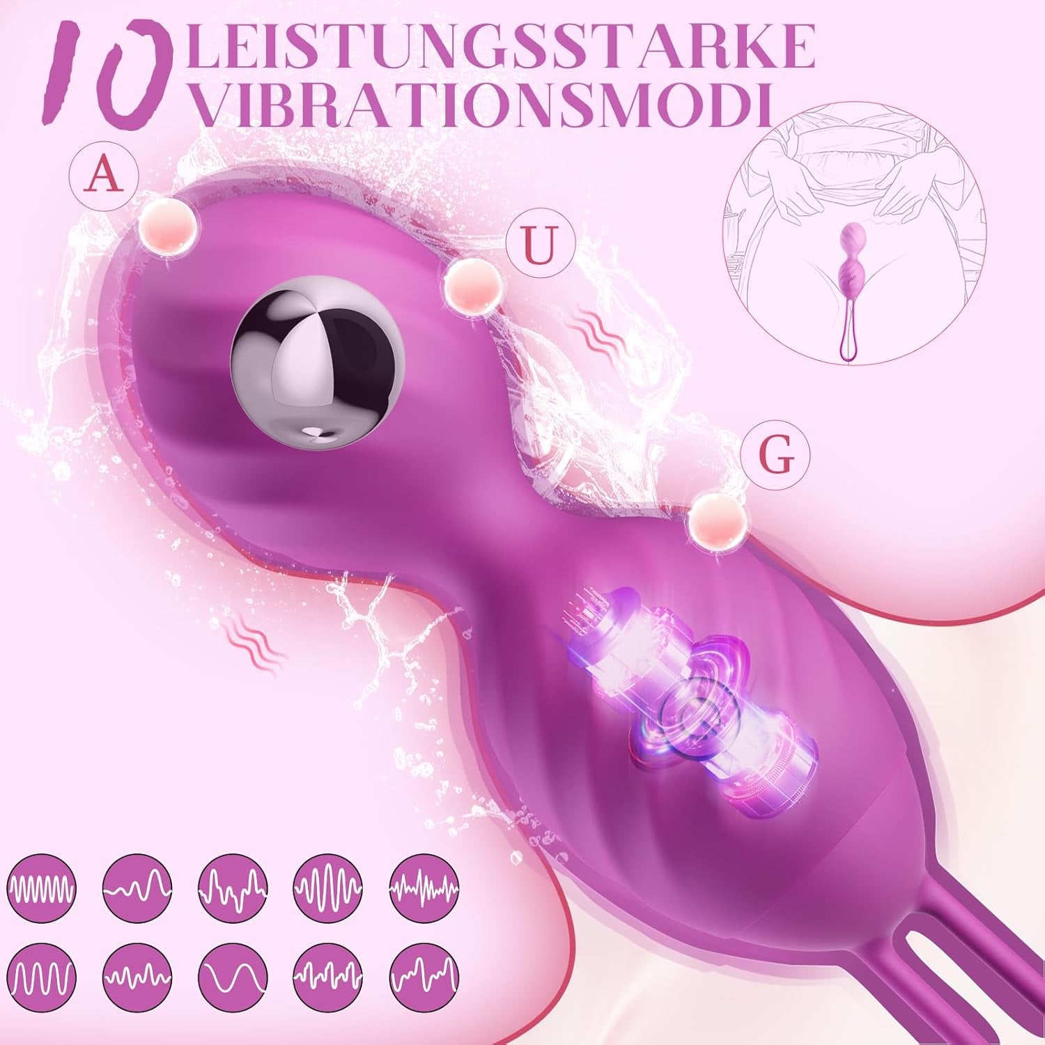 Seturi de vibratoare pentru femei, vibratoare impermeabile tip glont, bile Kegel pentru strângere: strângere vaginală, stimulare a punctului G și a clitorisului, jucării sexuale cu telecomandă wireless