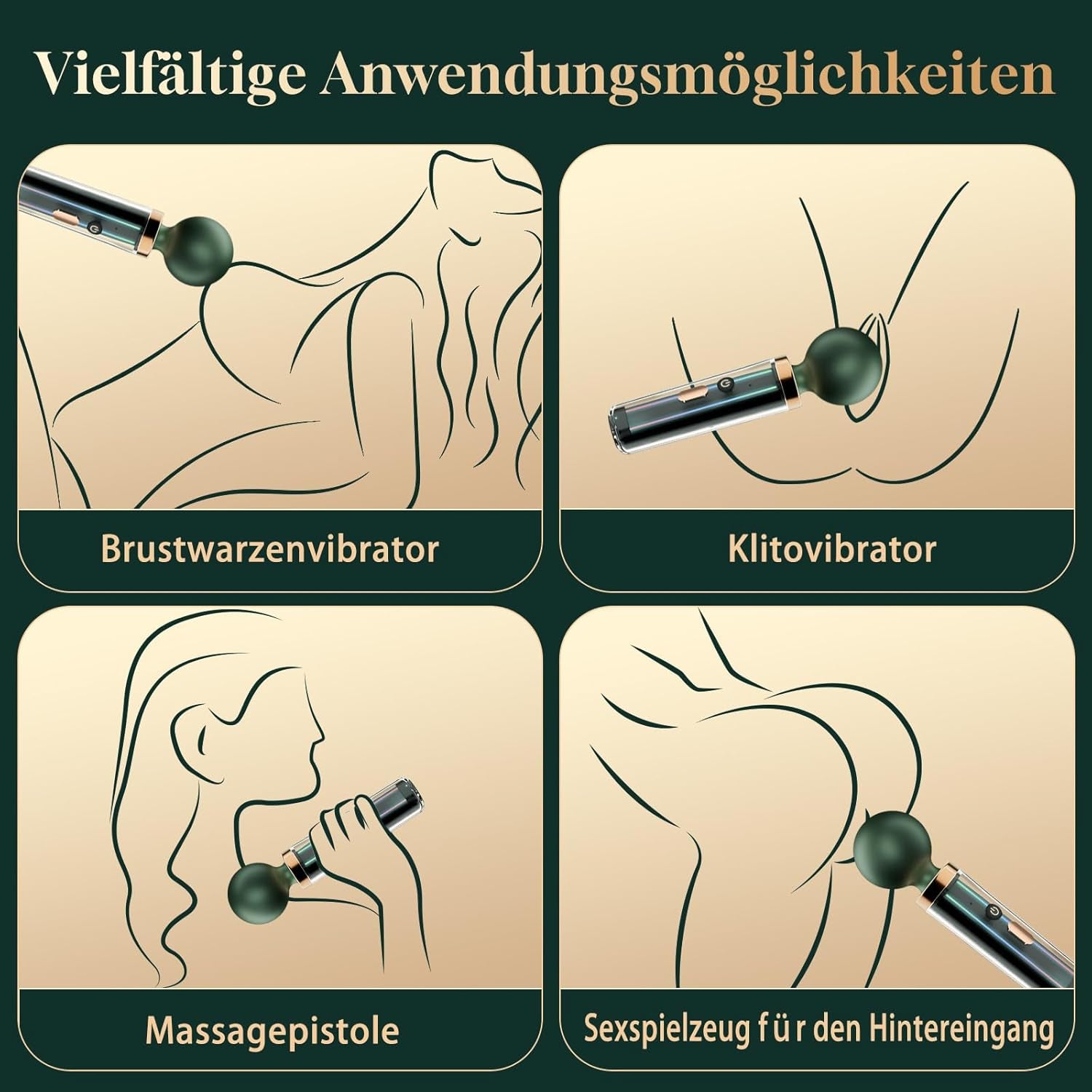 Jucărie sexuală vibratoare Magic Wand pentru femei, mini masaj cu vibrații pentru femei cu 10 moduri de vibrație, masaj silențios și puternic, partener sexual extrem