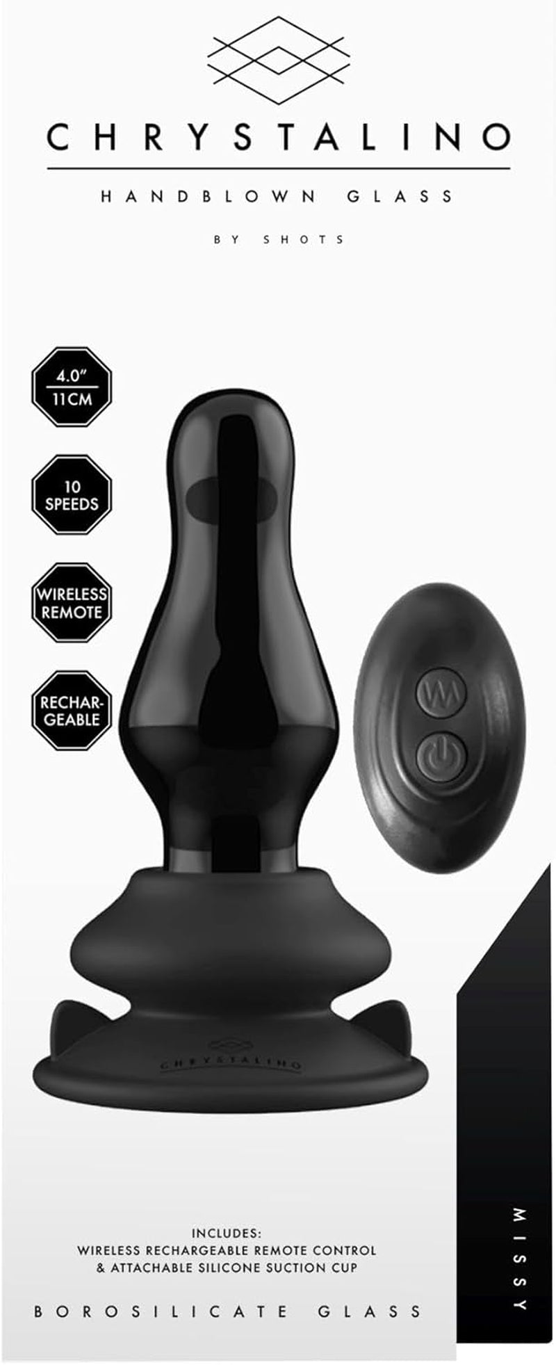 Vibrator Shots Missy Glass CHR038BLK Mărime universală