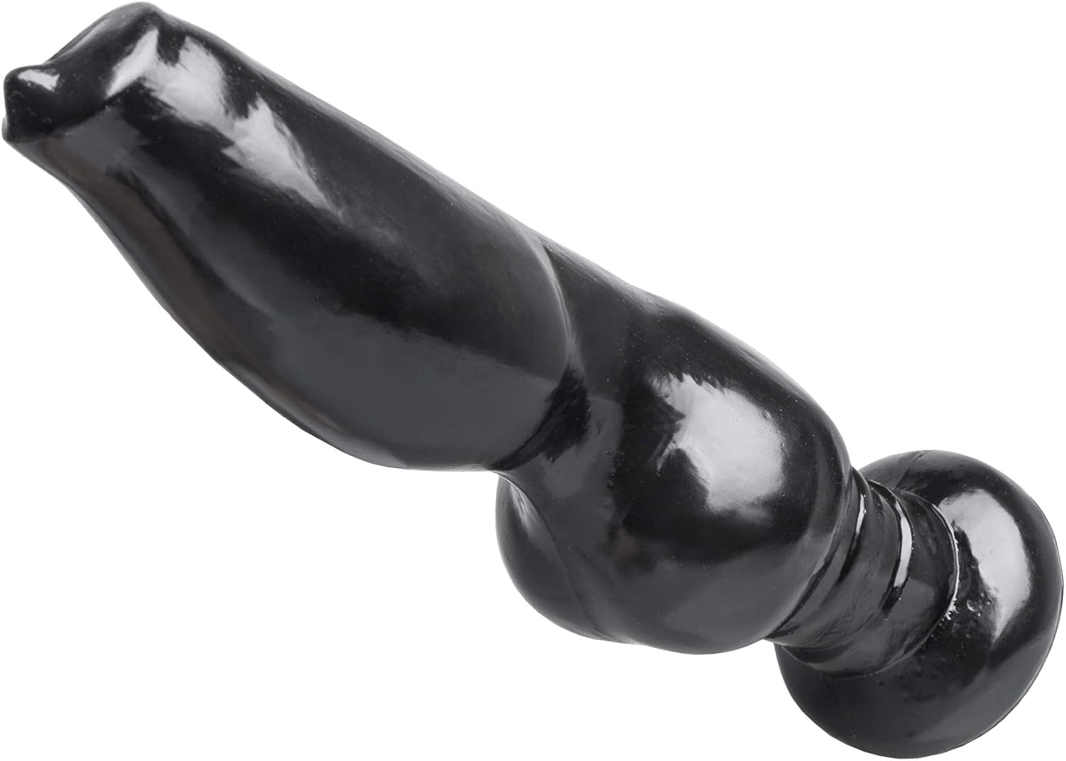 Dildo animal „Vulpe” aprox. 31 x 5,5-7,0 cm, negru, replică realistă