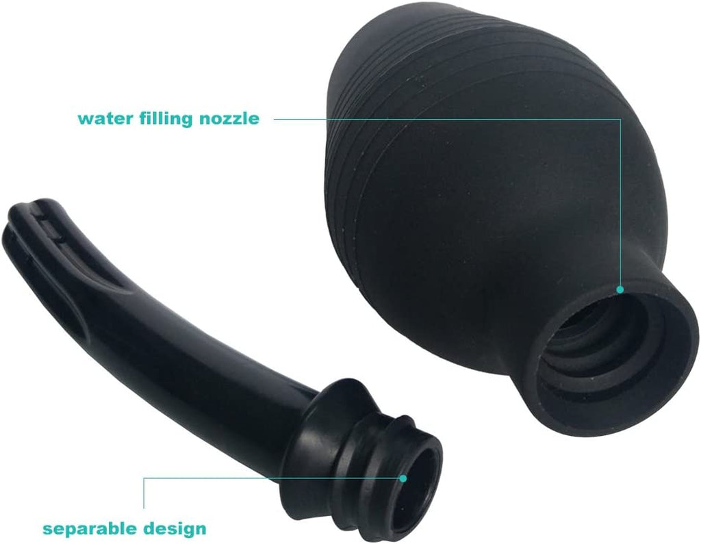 Bec pentru clismă de duș anal, curățitor de clismă de duș vaginal pentru sănătatea femeilor sau bărbaților (310 ml negru)