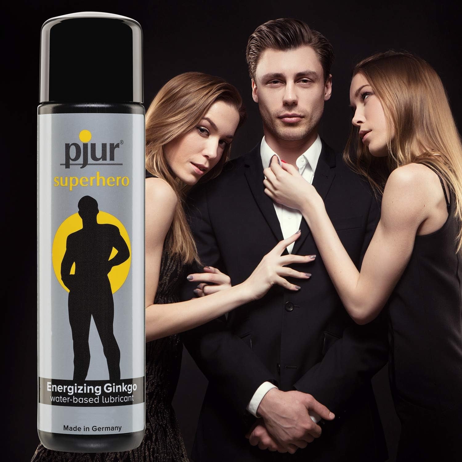pjur superhero Energizing Glide - Lubrifiant pe bază de apă cu ginkgo - revigorant și stimulant - pentru toți bărbații care își doresc mai mult (30ml)