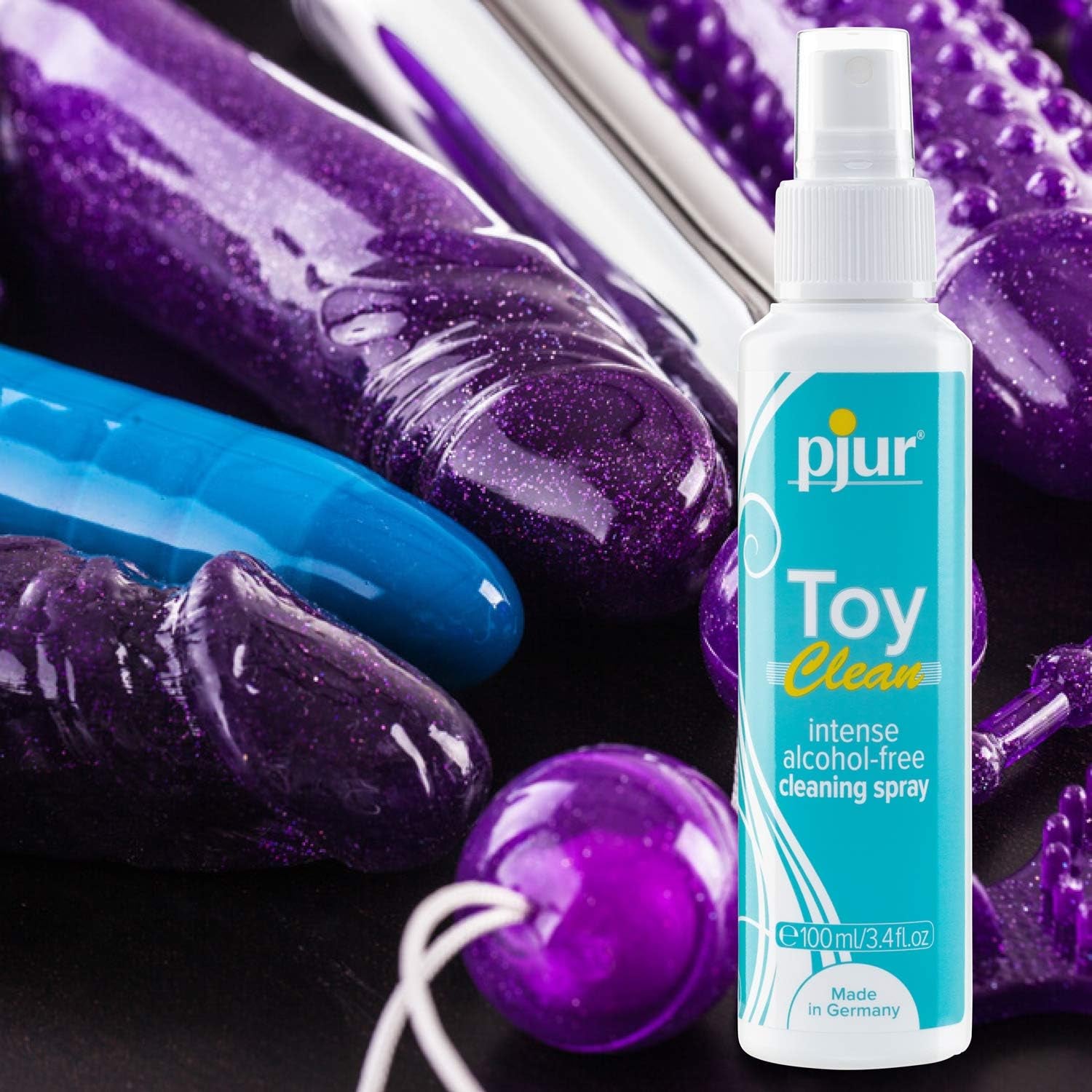 pjur TOY CLEAN - Spray de curățare special conceput pentru jucării sexuale - fără alcool și parfum - pentru curățare igienică (100ml)
