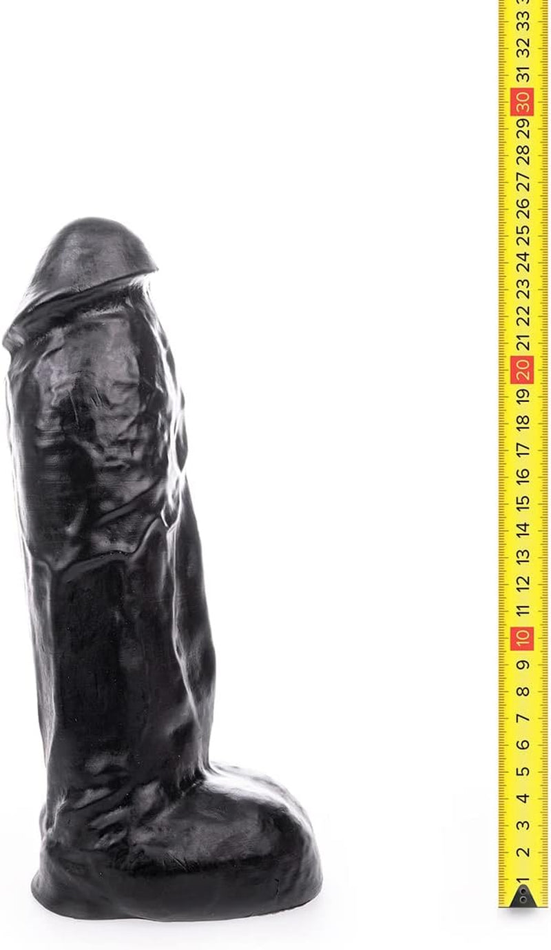 Dildo „Zac L” 25.5x7.0cm, cu ventuză, (Negru)