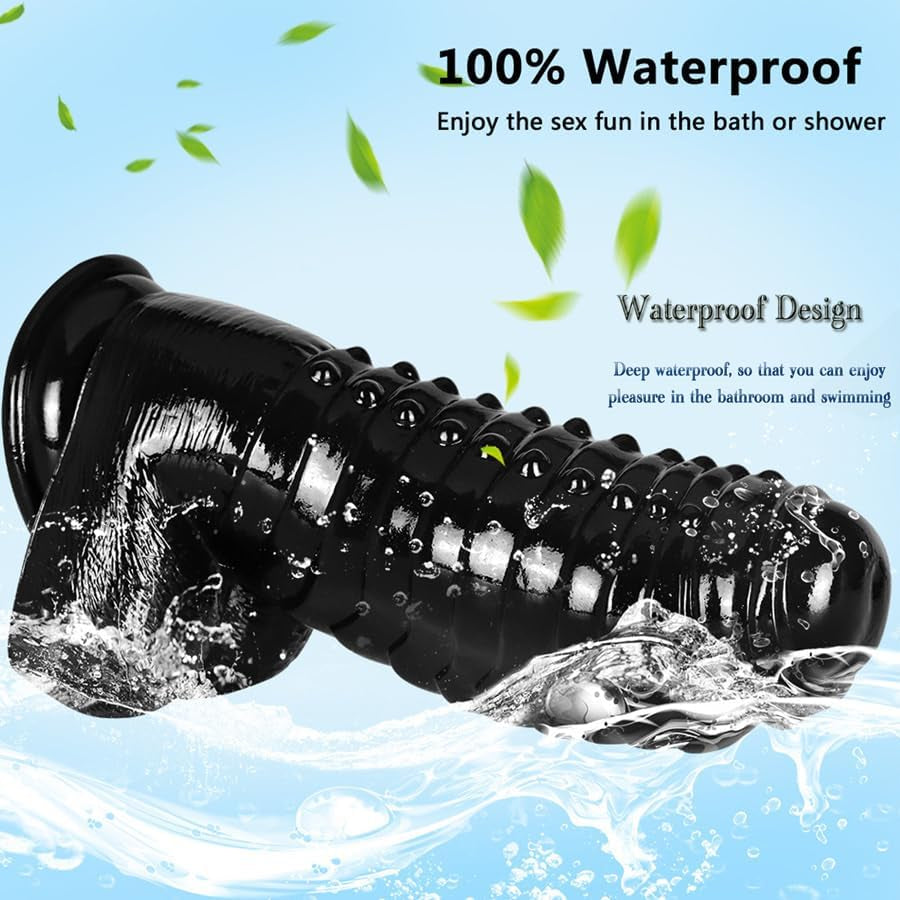 Dildo realist, dildo anal cu ventuză, 30 x 8 cm, negru