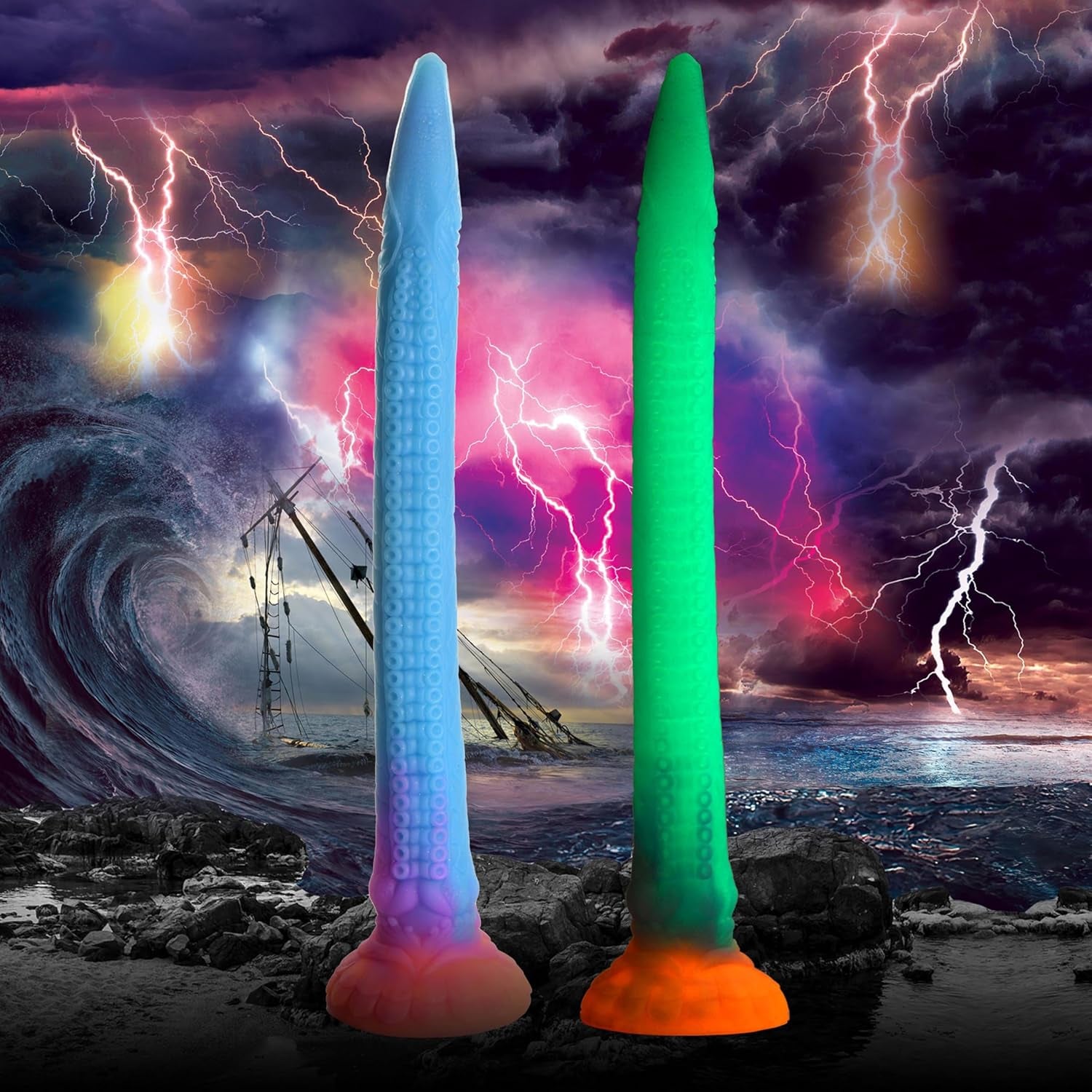 Dildo-uri din silicon XR Brands-AH149 Dildo-uri din silicon multicolore 46,4 cm