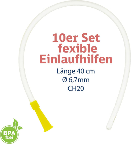 Dr. Wunder® 10 accesorii flexibile pentru clismă | Material moale, vârf rotunjit și margini rotunjite | 40 cm, diametru 6,7 mm | Dimensiune universală pentru irigatoare și kituri de clismă standard | Fabricat în Germania