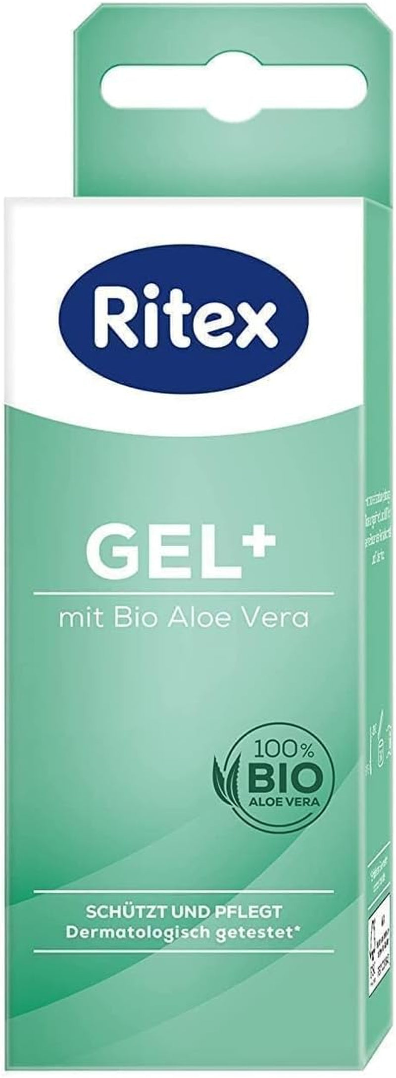 Gel lubrifiant Ritex GEL+ cu aloe vera organică, protejează și îngrijește, pe bază de apă, 50 ml, fabricat în Germania