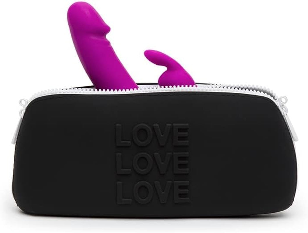 Geantă medie cu fermoar Love Storage - Husă vibratoare pentru adulți, neagră, 1 buc.