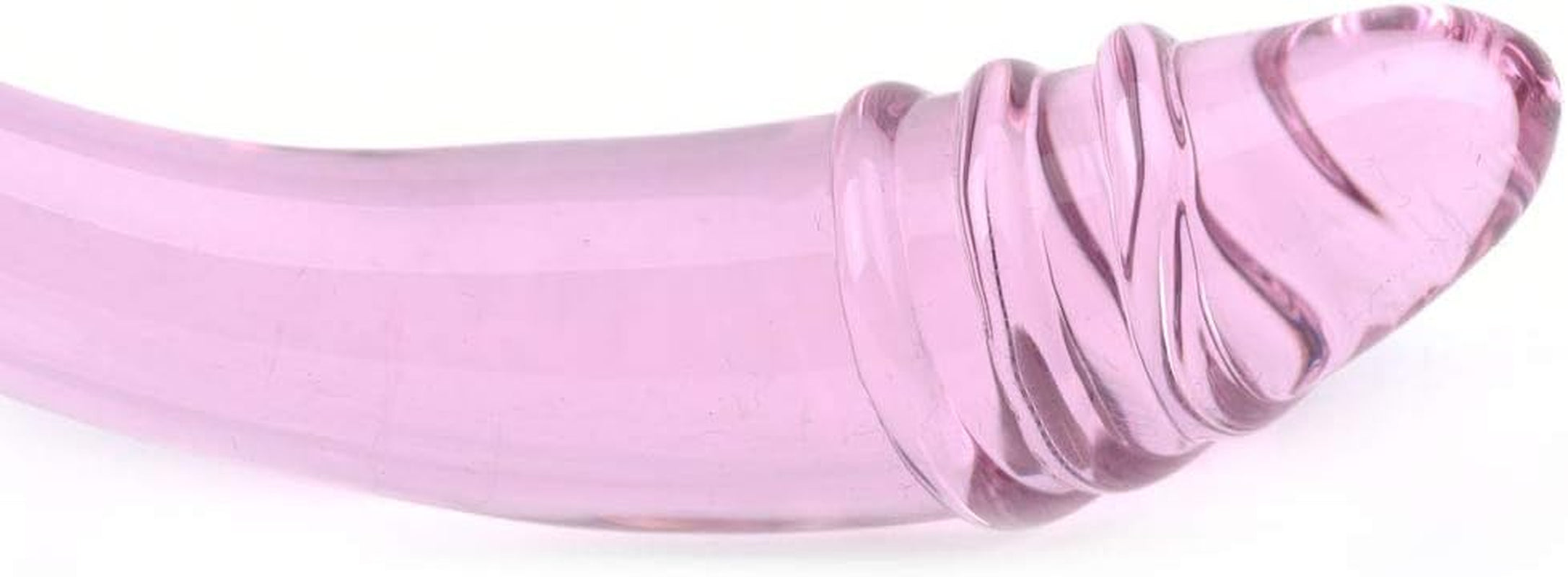 Jucărie sexuală Pleasurebox, dildo masaj senzual din sticlă, 17 cm, roz, cu efect de gâdilare