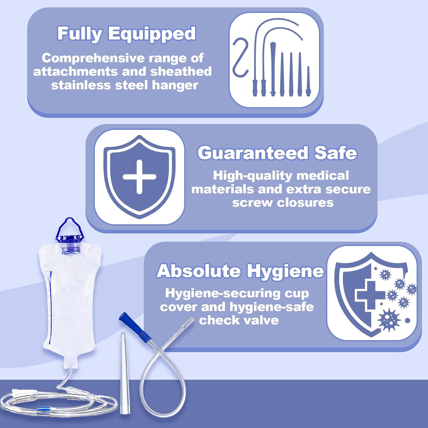 Clismă 1,2 l Reutilizabil cu Accesorii