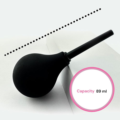 Clismă anală din silicon cu duș intim de 89 ml pentru dușuri anale și vaginale, seringă pentru clismă, duș anal în formă de pară pentru sex anal, bărbați și femei, curățare anală pentru femei, duș vaginal, FOPS B20 (S)