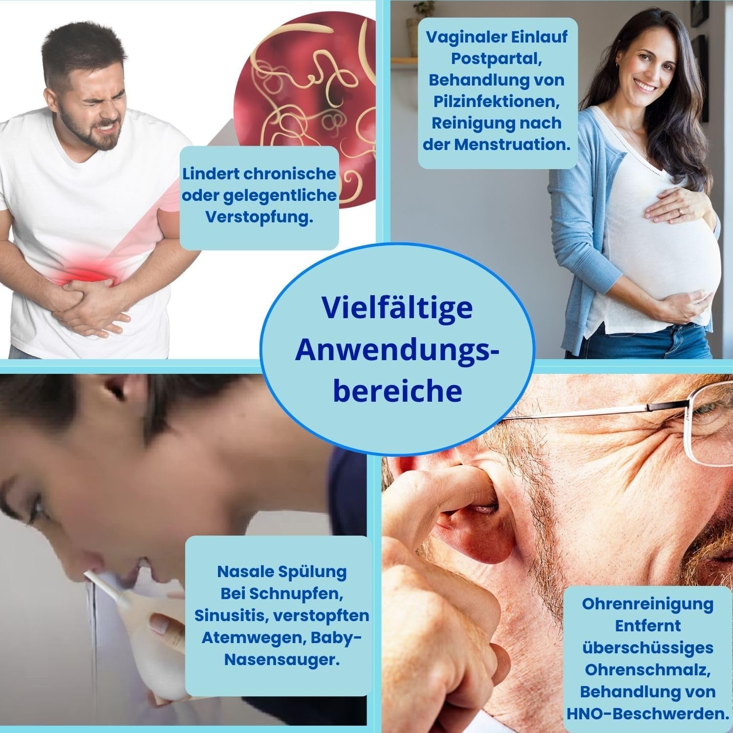 Set bec clismă duș intim 224 ml, 7 accesorii, dispozitiv medical clasa 1, calitate premium, bec clismă intimă, clismă rectală, seringă clismă