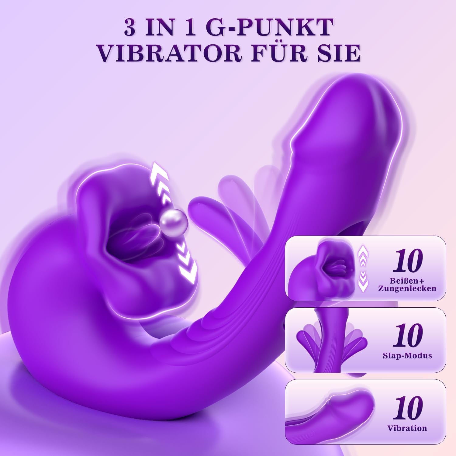 Vibrații pentru femei, vibrator dildo, jucărie sexuală pentru femei cu 10 moduri de linge-limba, 10 moduri de vibrație, 10 moduri de penetrare, seturi de vibratoare pentru femei și cupluri, vibratoare pentru punctul G, stimulator clitoridian