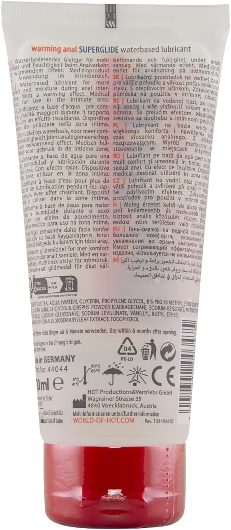 Calmant anal Superglide pe bază de apă, 100 ml