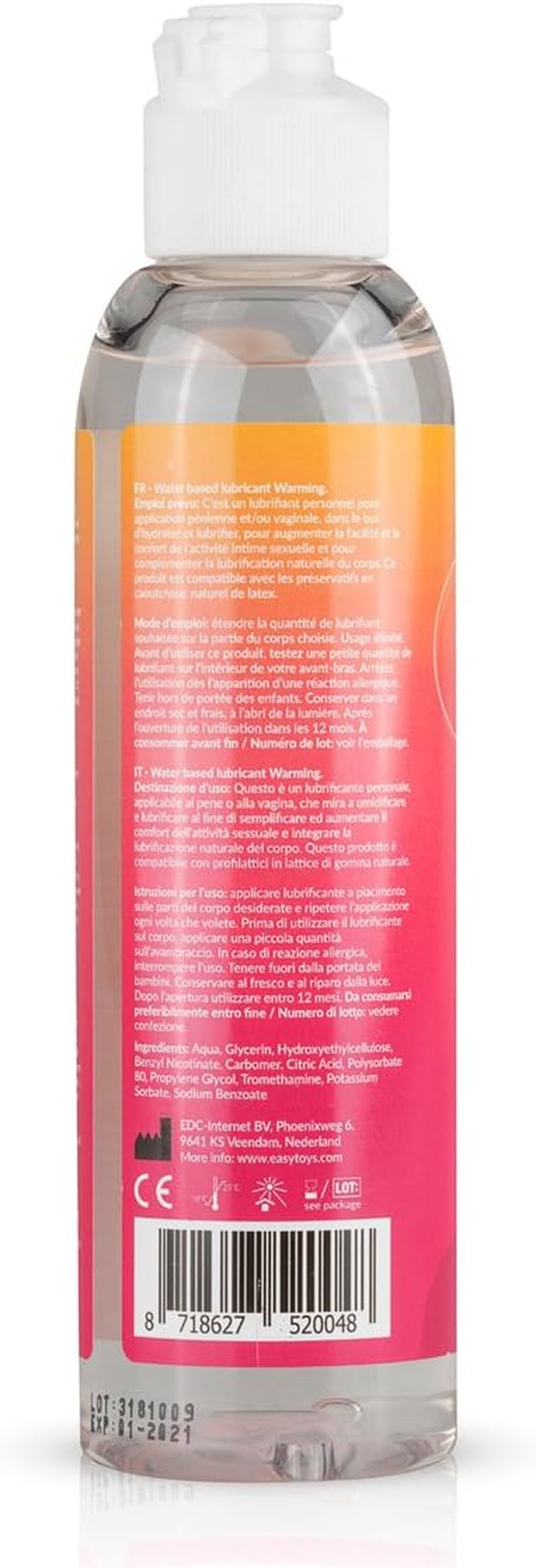 Lubrifiant încălzitor – Lubrifiant pe bază de apă cu efect de încălzire – Compatibil cu latex și silicon – 150 ml