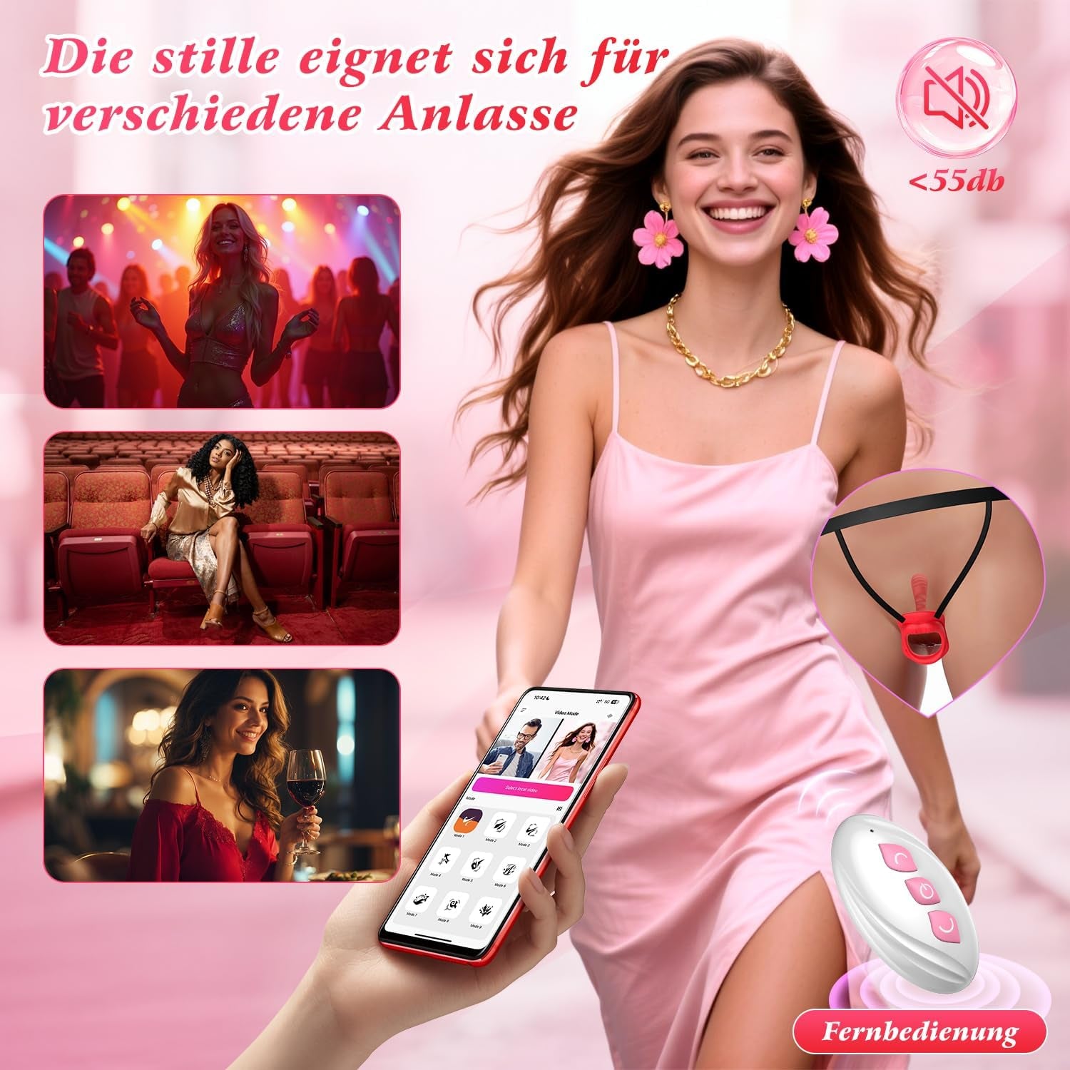 Vibrator fluture îmbunătățit cu jucărie sexuală bondage pentru cupluri (femei și bărbați), vibrații BDSM pentru femei (silențioase), seturi de vibratoare pentru femei (clitoridian cu telecomandă), seturi de jucării sexuale extreme