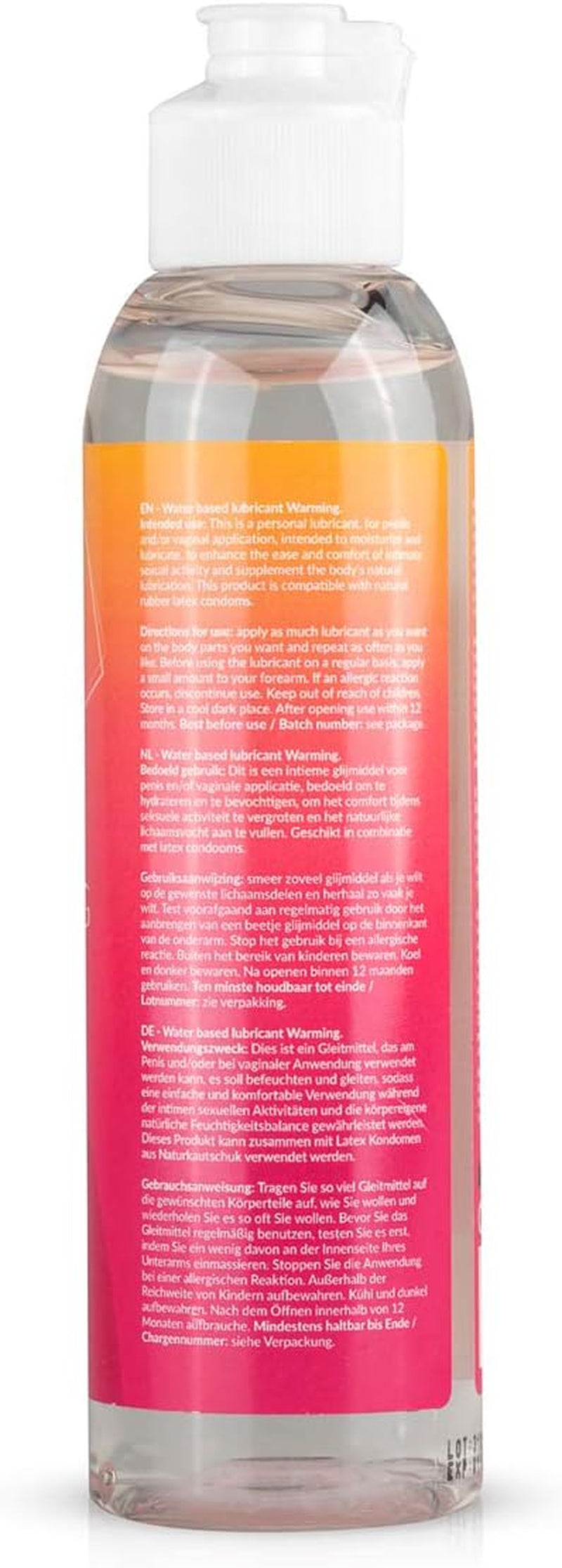 Lubrifiant încălzitor – Lubrifiant pe bază de apă cu efect de încălzire – Compatibil cu latex și silicon – 150 ml