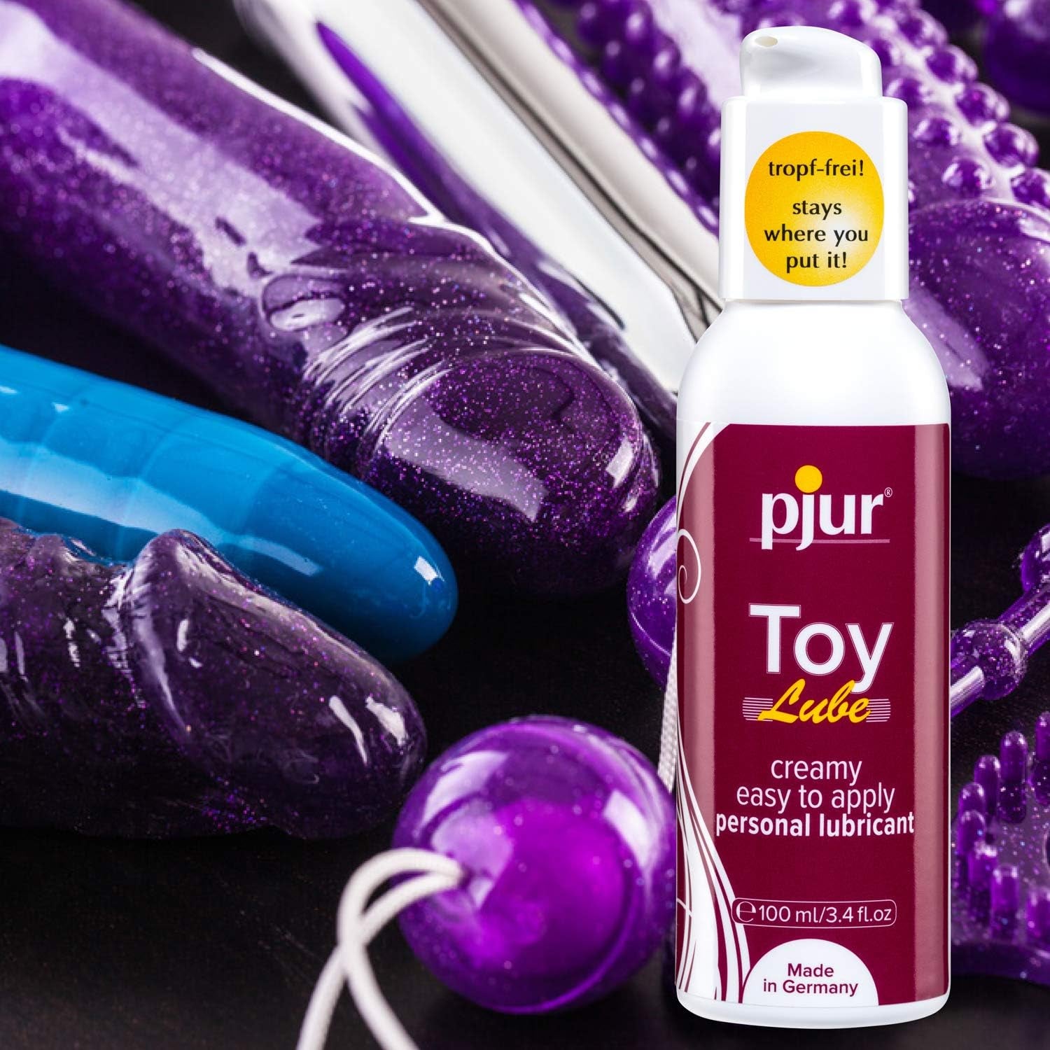 pjur TOY LUBE - Lubrifiant pentru aplicare precisă și fără scurgeri - nu mai există scurgeri - potrivit pentru toate jucăriile erotice și sexuale (100 ml)