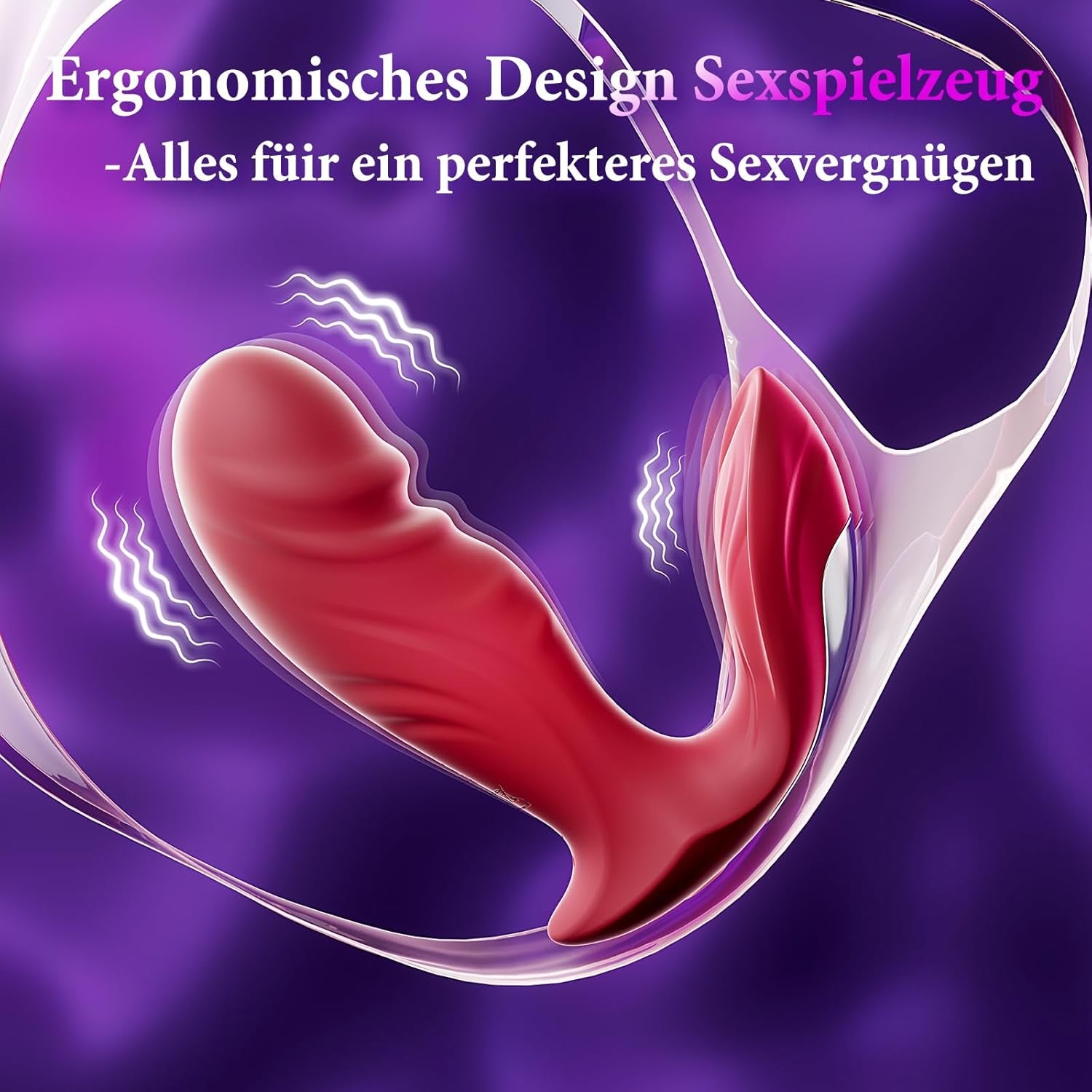 Vibrator fluture cu dildo, jucărie sexuală - Vibrații pentru femei, aplicație portabilă cu 9 moduri de vibrație, jucărie sexuală pentru femei, vibratoare, stimulator clitoridian pentru ea, jucărie sexuală pentru cupluri și solo