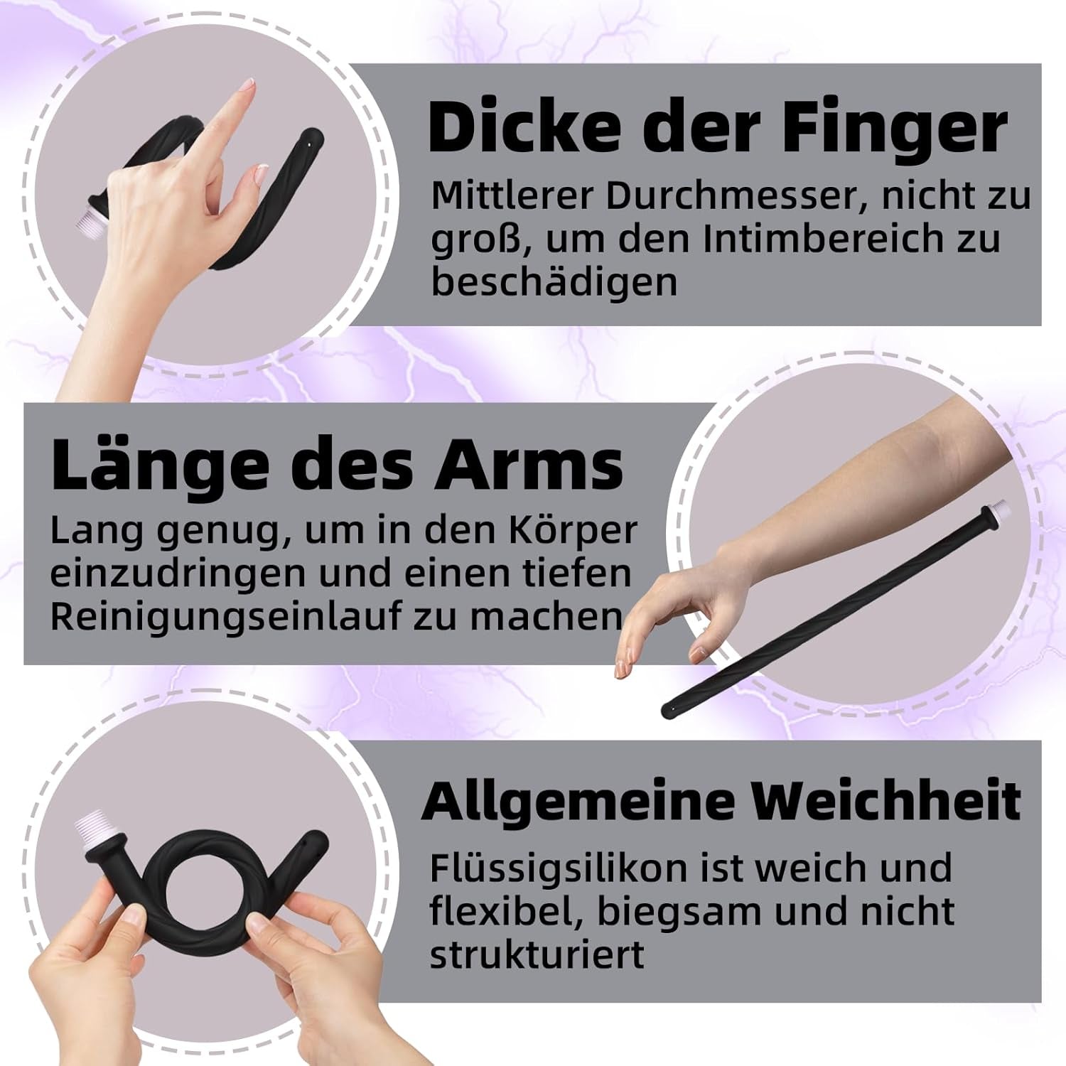 Cap de duș pentru clismă, furtun atașabil (prelungire 430 mm), accesoriu pentru duș anal, cap de duș, duș vaginal. Poate fi luat și în deplasare.