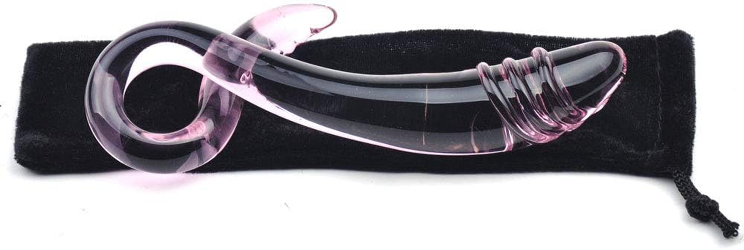 Jucărie sexuală Pleasurebox, dildo masaj senzual din sticlă, 17 cm, roz, cu efect de gâdilare