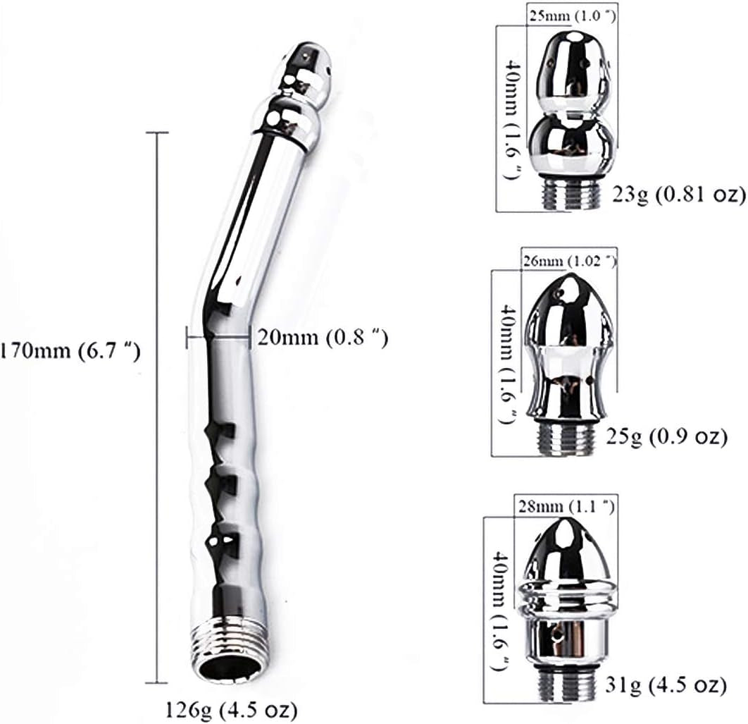 Cap de duș din aluminiu pentru curățarea colonului cu 7 orificii (3 capete și o eprubetă)