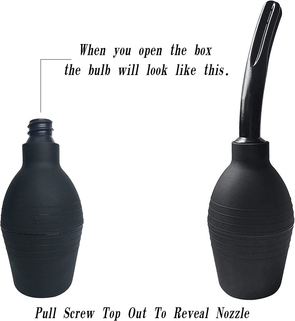 Bec pentru clismă de duș anal, curățitor de clismă de duș vaginal pentru sănătatea femeilor sau bărbaților (310 ml negru)